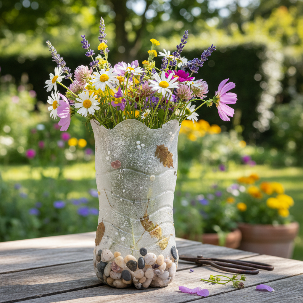 5 Ingenious Ways to Recycle Plastic Bottles into Home Decor DIY Plastic Bottle Flower Vase